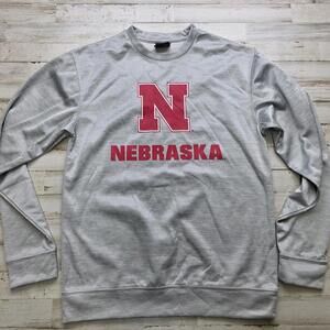 Colosseum Nebraska Cornhuskers Sweatshirt Men's SM Gray Crewneck Lightweight